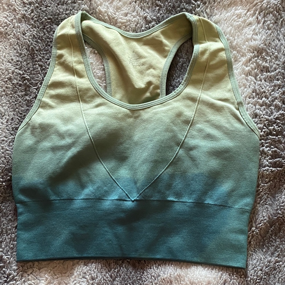 4/$30 Seamless Ombre Racerback Sports Bra - Green